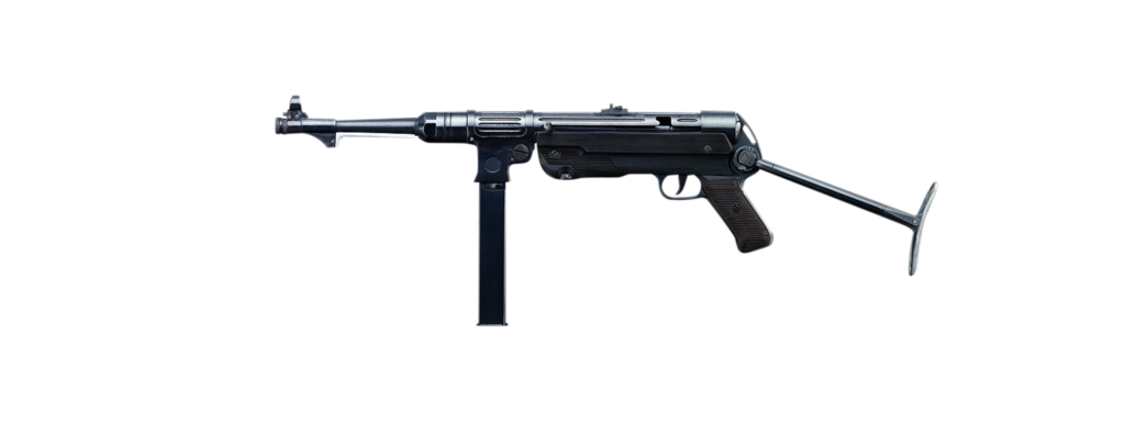 Functional 1:3 scale MP38 miniature submachine gun made of 4140 steel with folding stock.