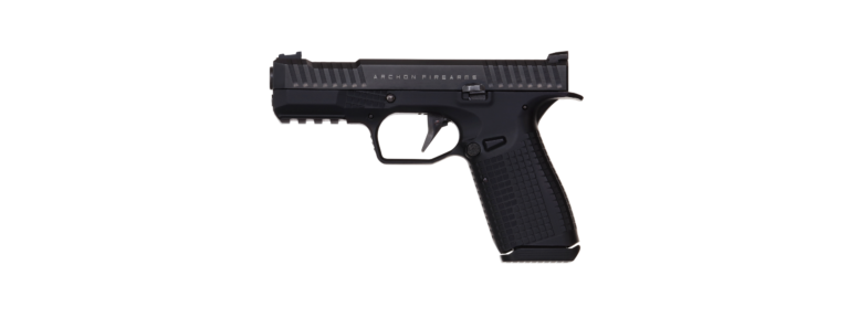 Archon Type B Gen 2 9mm pistol with AF-Speedlock mechanism visible, tactical black nitride finish